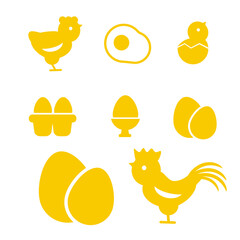 Egg vector icons. Egg food, breakfast egg, animal egg