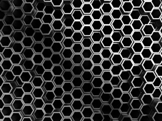 Chrome Metallic Hexagon Glossy Futuristic Background