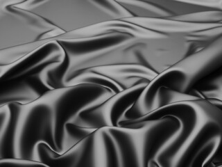 Abstract background luxury cloth. Smooth elegant black silk or satin