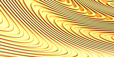 Golden abstract wavy liquid background