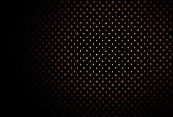 Dark orange vector pattern with symbol of cards.