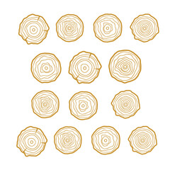 Tree rings icons vector illustration. Abstract age annual. Circle tree background