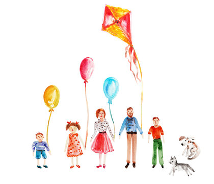 Big family, parents with kids, sister, brother, mother, father