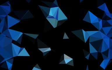 Dark BLUE vector polygon abstract backdrop.