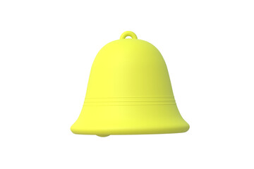 Old bell of yellow color isolated on white background. 3d render