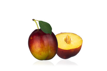 Plums isolated on white background.