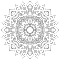 Leaf Flower Petal Coloring Mandala Art Simple Graphic Shape Vector Floral Oriental Outline Vintage Decorative Elements Pattern Illustration Islam Arabic Indian Turkish Mystic Religion Morals Lotus