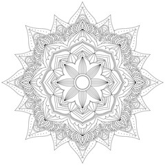 Leaf Flower Petal Coloring Mandala Art Simple Graphic Shape Vector Floral Oriental Outline Vintage Decorative Elements Pattern Illustration Islam Arabic Indian Turkish Mystic Religion Morals Lotus