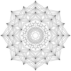 Leaf Flower Petal Coloring Mandala Art Simple Graphic Shape Vector Floral Oriental Outline Vintage Decorative Elements Pattern Illustration Islam Arabic Indian Turkish Mystic Religion Morals Lotus