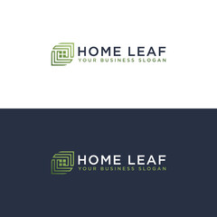 Fototapeta premium HOME LEAF LOGO DESIGN VECTOR