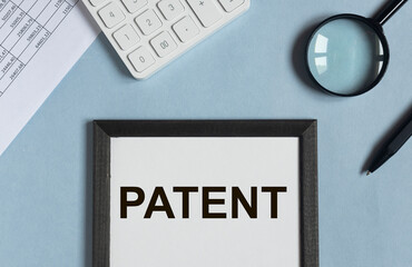Patent word. Business copyright and protected rights concept.