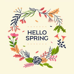 Hand Drawn Spring Floral Frame