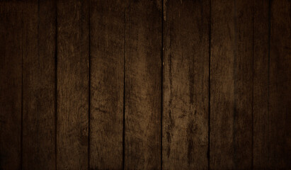 Old grunge dark textured wooden background , vintage brown wood texture , top view teak wood paneling