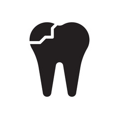 Broken tooth icon - damage teeth icon