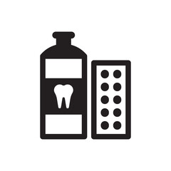 tooth pills icon - dental pharmacy icon