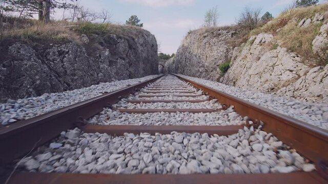 tracks in the mountains
