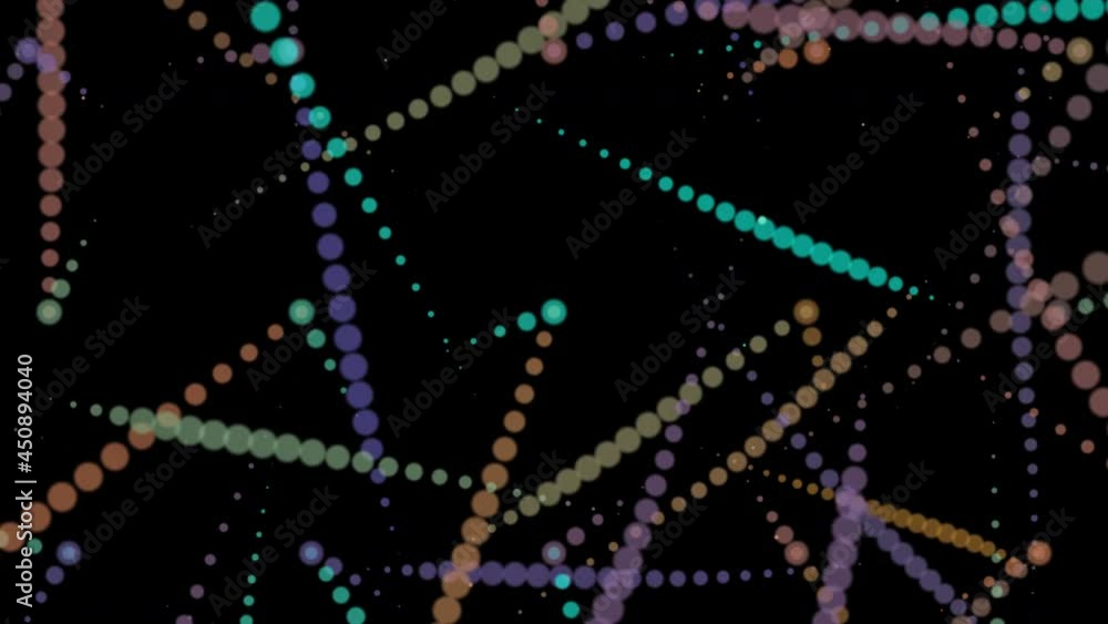 Poster abstract laser neon multicolored light beams glow in random flight. 3d animation for pop, rock, rap 