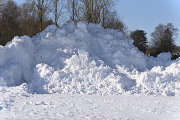 Pile of snow after the blizzard.