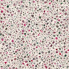 Seamless modern abstract terrazzo pattern swatch. High quality illustration. Random trendy confetti design for textile print or interior design or floor. Colorful micro speckle tile mosaic material.