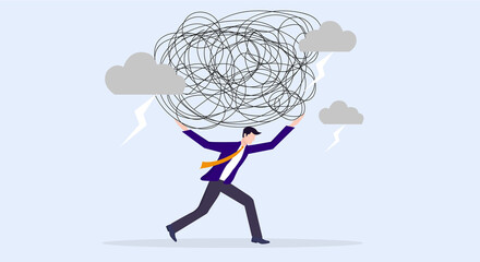 Businessman, Stress at work, concept vector illustration