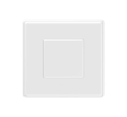 Push button switch light square neutral image illustration isolated on white background.Abstract frame design. 3d rendering.