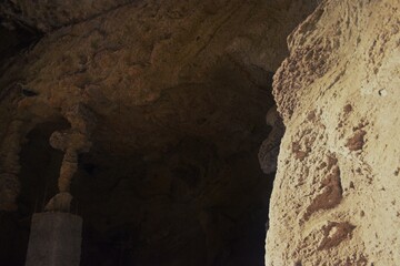 ancient 1500 years old buddhist jogeshwai caves in mumbai,maharastra,india,asia