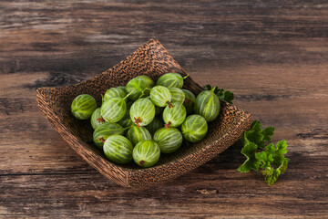 Fresh ripe green sweet gooseberry