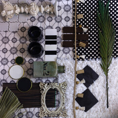 color palette mood board for interior design and decor