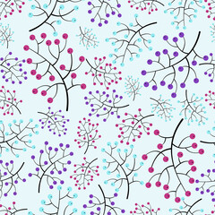 Multicolored rowan pattern. flat vector illustration.