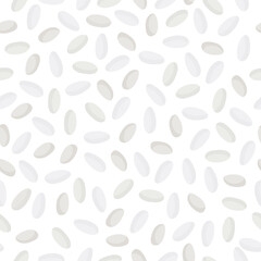 Rice vector cartoon seamless pattern for template farmer market design, label and packing.