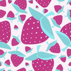 Multicolored strawberry pattern. flat vector illustration.
