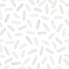 Long grain rice vector cartoon seamless pattern for template farmer market design, label and packing.