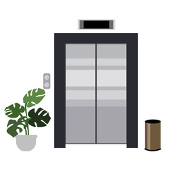 Elevator doors eparated objects svg vector illustration
