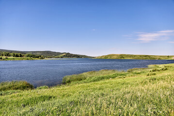 Landscapes around Elkwater Lake and surrounding region in Cypress Hills Alberta