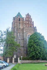 Fototapeta na wymiar Old ancient Saints Peter and Paul Basilica in Strzegom, Poland.