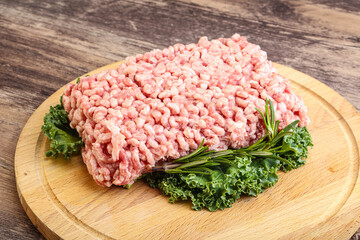 Raw pork minced meat for cooking
