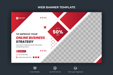 Creative corporate social media web banner and youtube thumbnail template | Youtube live stream video thumbnail for marketing agency | video thumbnail | Youtube thumbnail