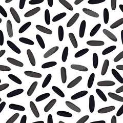Black wild rice vector cartoon seamless pattern for template farmer market design, label and packing.