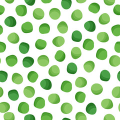 Green peas vector cartoon seamless pattern for template farmer market design, label and packing.