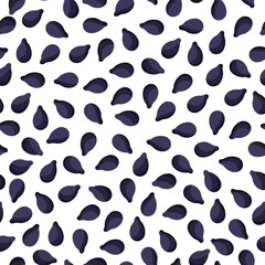 Black sesame vector cartoon seamless pattern for template farmer market design, label and packing.