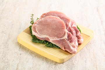 Raw pork loin for coocking