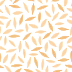 Barley vector cartoon seamless pattern for template farmer market design, label and packing.