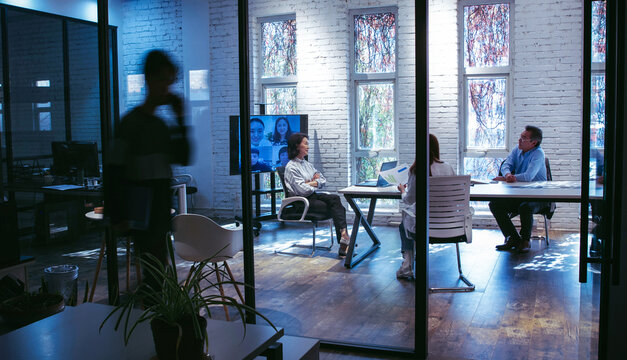 Within the workplace of the busy business team
