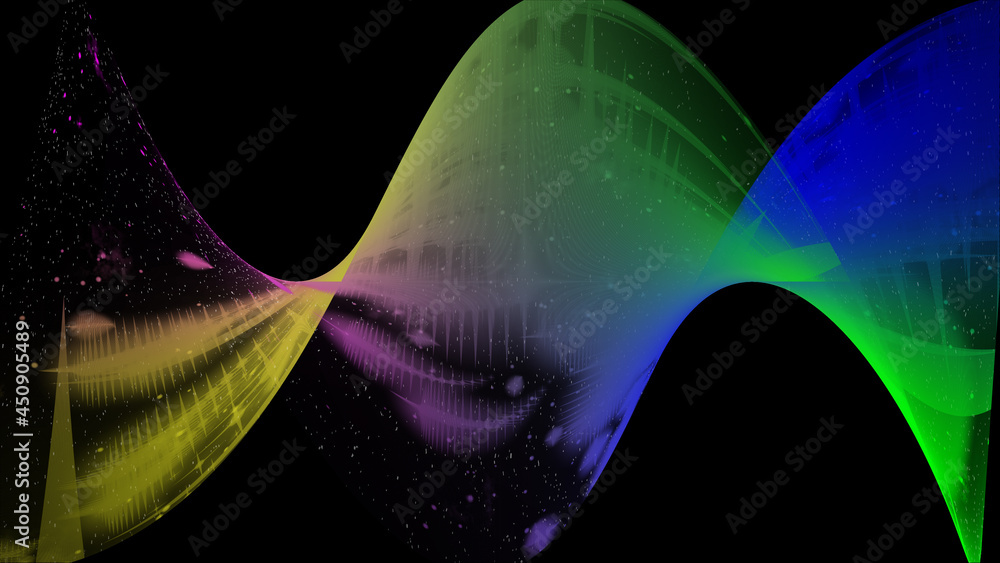 Poster abstract universe close up. shuffling between galaxies close-up. scientific exploration of a loop th