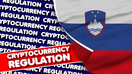 Slovenia Realistic Fabric Texture Flag, Cryptocurrency Regulation Titlesi 3D Illustration