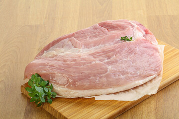 Piece of the raw pork meat