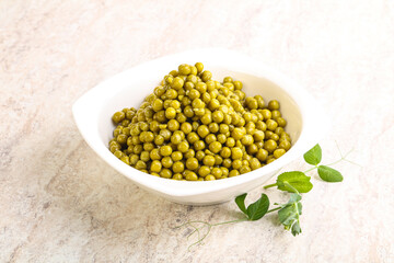 Marinated Green peas in the bowl