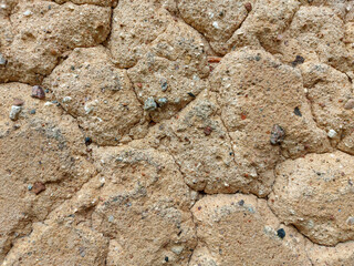 medieval cement mass coating on the fortress wall