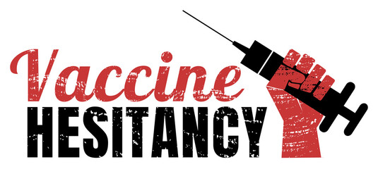 Distressed vaccine hesitancy banner - obrazy, fototapety, plakaty