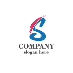 S letter star logo design isolated on white background